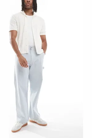 JACK & JONES Pantalones azules a rayas de estilo carpintero de