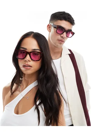 AJ Morgan Gafas de sol efecto carey con montura cuadrada y lentes rosas Durango de
