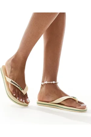 Havaianas Chanclas amarillo crema con logo de bandera de Brasil de -Neutro