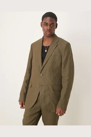 MANGO Americana de traje de corte slim de lino de (parte de un conjunto)