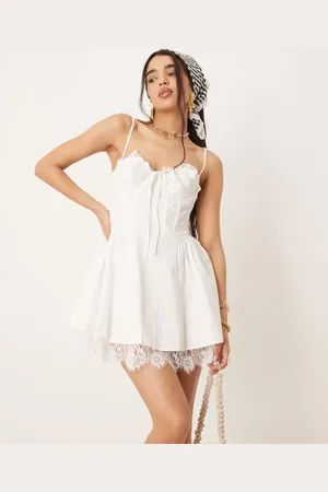 For Love & Lemons Vestido corto con detalle de encaje Shae de