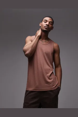 Topman Camiseta a rayas finas sin mangas de