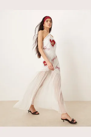 For Love & Lemons Vestido largo con bordado Mi Amore de -Multicolor