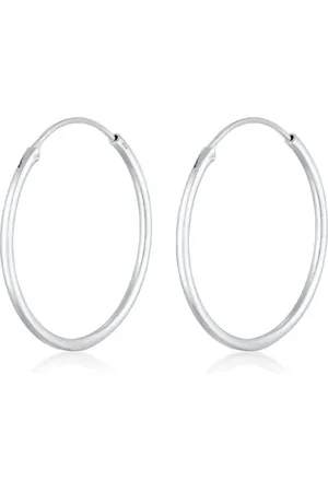 Elli Pendientes de aro plateados clásicos de estilo criollo con diseño de filigrana de plata de ley 925 para mujer de