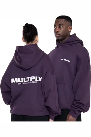 Multiply Apparel Sudadera color extragrande con capucha Multiply de -Morado