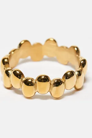 ASOS Anillo de banda con diseño de burbujas de acero inoxidable resistente al agua de