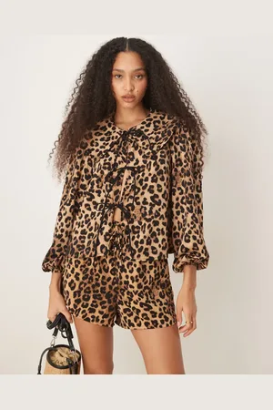Glamorous Blusa con estampado de y lazada delantera de (parte de un conjunto)-Multicolor