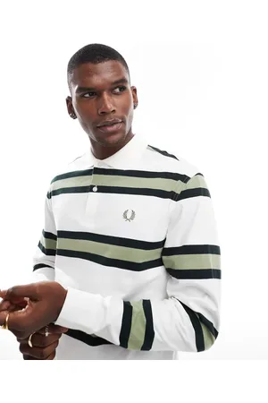Fred Perry Polo de rugby a rayas de punto liso de -Neutro