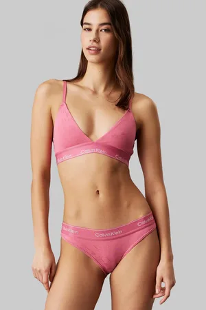 Calvin Klein Braguitas rosas con logo en la cinturilla y patrón de corazones y monograma para San Valentín Modern Cotton de