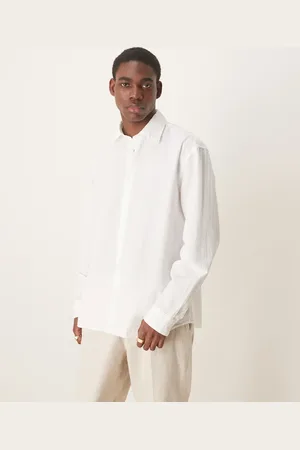SELECTED Camisa blanca de manga larga de sirsaca de -Blanco
