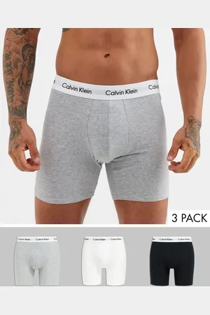 Calvin Klein Pack de 3 calzoncillos bóxer de color negro, blanco y gris Cotton Stretch de -Multicolor