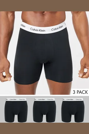 Calvin Klein Pack de 3 calzoncillos boxer negros de algodón elástico de
