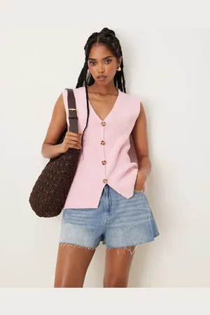 ASOS Chaleco holgado de punto flameado de