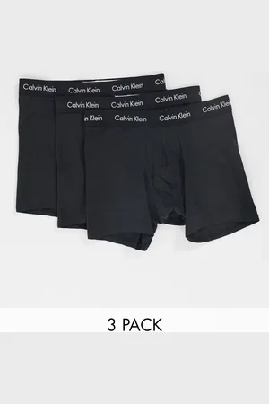 Calvin Klein Pack de 3 calzoncillos bóxer negros con logo en la cinturilla Cotton Stretch de