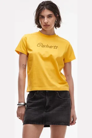 Carhartt Camiseta amarilla con estampado trasero de cadena de -Blanco