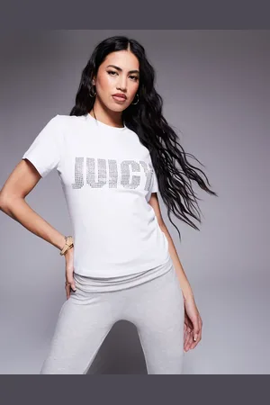 Juicy Couture Camiseta blanca con logo de strass de