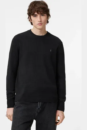 AllSaints Sudadera negra de cuello redondo Statten de