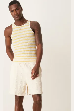 ASOS Pantalones cortos color crema extragrandes con textura de punto de ochos de -Neutro