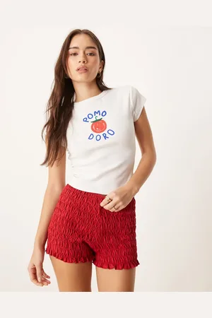 ASOS Camiseta blanca con diseño encogido y estampado gráfico de tomate de
