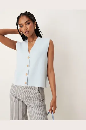ASOS Chaleco estructurado de corte cuadrado de -Verde