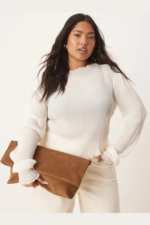 ASOS Clutch color tostado con parte superior enrollada de ante de -Marrón