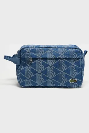Lacoste Neceser con estampado integral de monograma de denim de