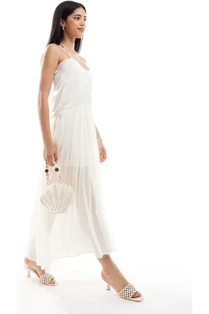 Object Vestido lencero largo blanco hueso de tul de