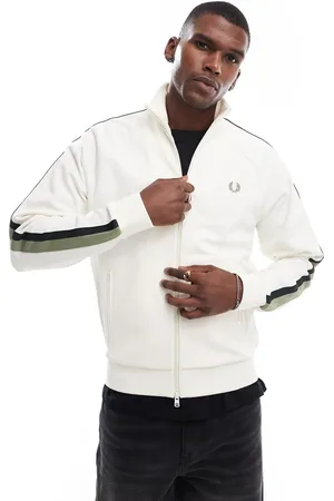 Fred Perry Chaqueta de chándal color crudo con detalle de cinta de -Neutro