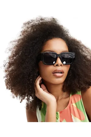 VERO MODA Gafas de sol negras cuadradas extragrandes con detalle gráfico de