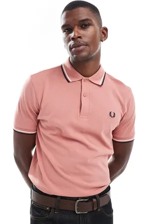 Fred Perry Polo rosa con ribetes dobles de