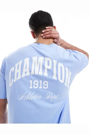 Champion Camiseta de manga corta con estampado universitario en la espalda de