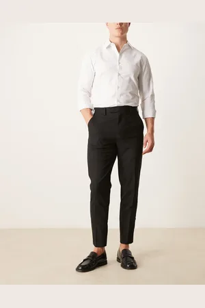 ASOS Pantalones de vestir negros de corte tapered de