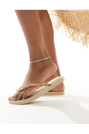 Havaianas Chanclas dorado estrechas con acabado de purpurina de -Neutro