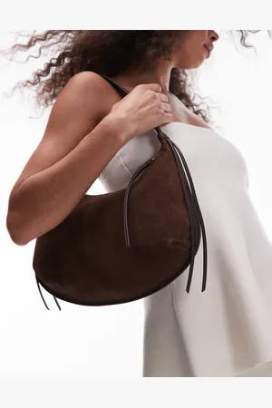 & OTHER STORIES Bolso de hombro pequeño curvado estilo tote de ante con flecos de cuero de