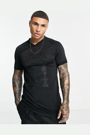 SikSilk Camiseta negra con logo estampado de