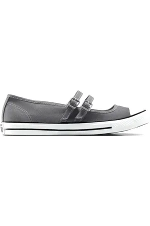 Converse Merceditas gris tiburón, blancas y marfil sin cierres Chuck Taylor All Star Dainty de