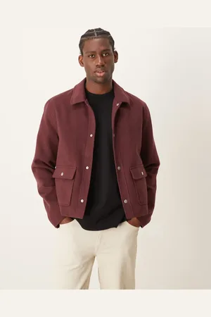 ASOS Chaqueta Harrington corta de tejido efecto lana de -Negro