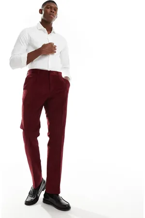 Shelby & Sons Pantalones de sastre intenso de corte slim de pana de (parte de un conjunto)
