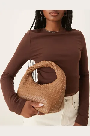 Gina Tricot Bolso tote holgado con diseño entretejido y asa retorcida de -Neutro