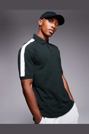 Armani Exchange Polo verde con cinta del logo en contraste de