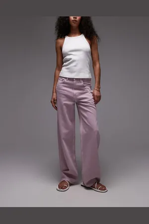ARKET Vaqueros lilas de pernera holgada y talle alto de -Rosa