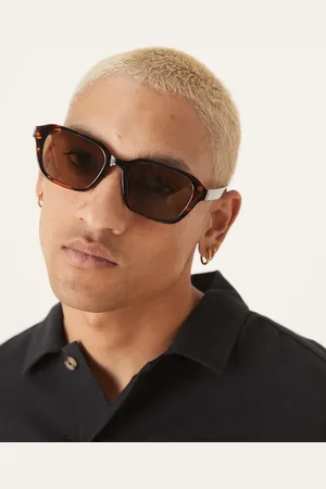 ASOS Gafas de sol oscuro efecto carey cuadradas con lentes marrones de
