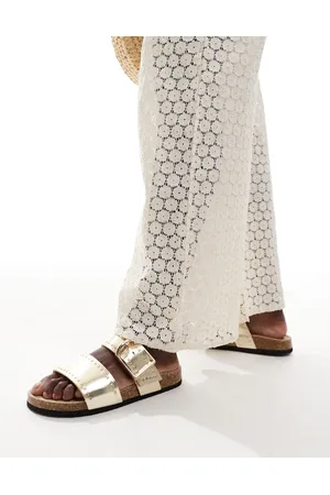 ASOS Sandalias doradas con plantilla moldeada y tachuelas Fallon de -Dorado