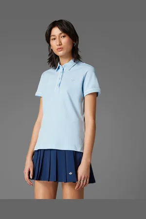 adidas Polo de golf azul con trébol de tejido Twistknit de adidas Originals