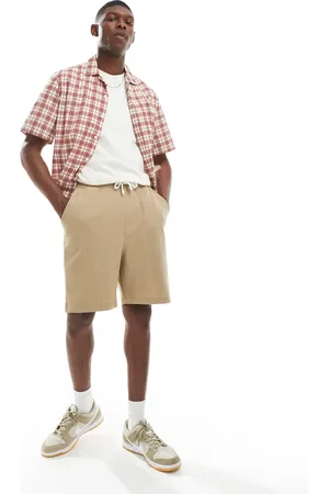 ASOS Pantalones cortos beis extragrandes de tejido gofrado de -Neutro