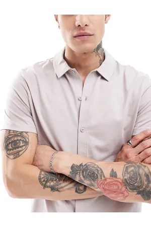ASOS Camisa gris de punto liso de -Rosa