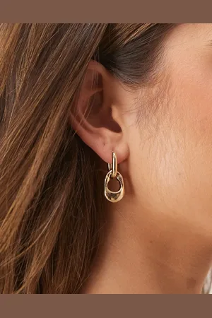 ASOS Pendientes de botón dorados con diseño colgante entrelazo de