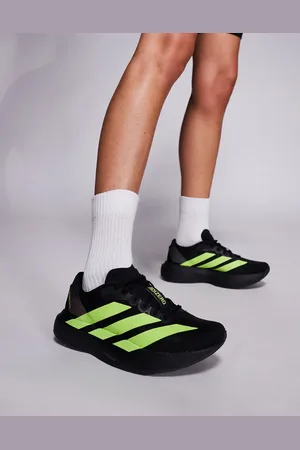 adidas Zapatillas de deporte negras y amarillo neón Adizero EVO SL de adidas Running