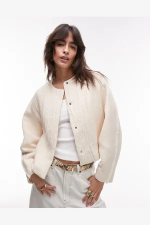 MANGO Chaqueta hueso estructurada con hombros caídos de algodón de