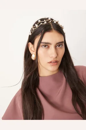 ASOS Diadema de varias hileras con diseño ondulado y detalle de perlas de